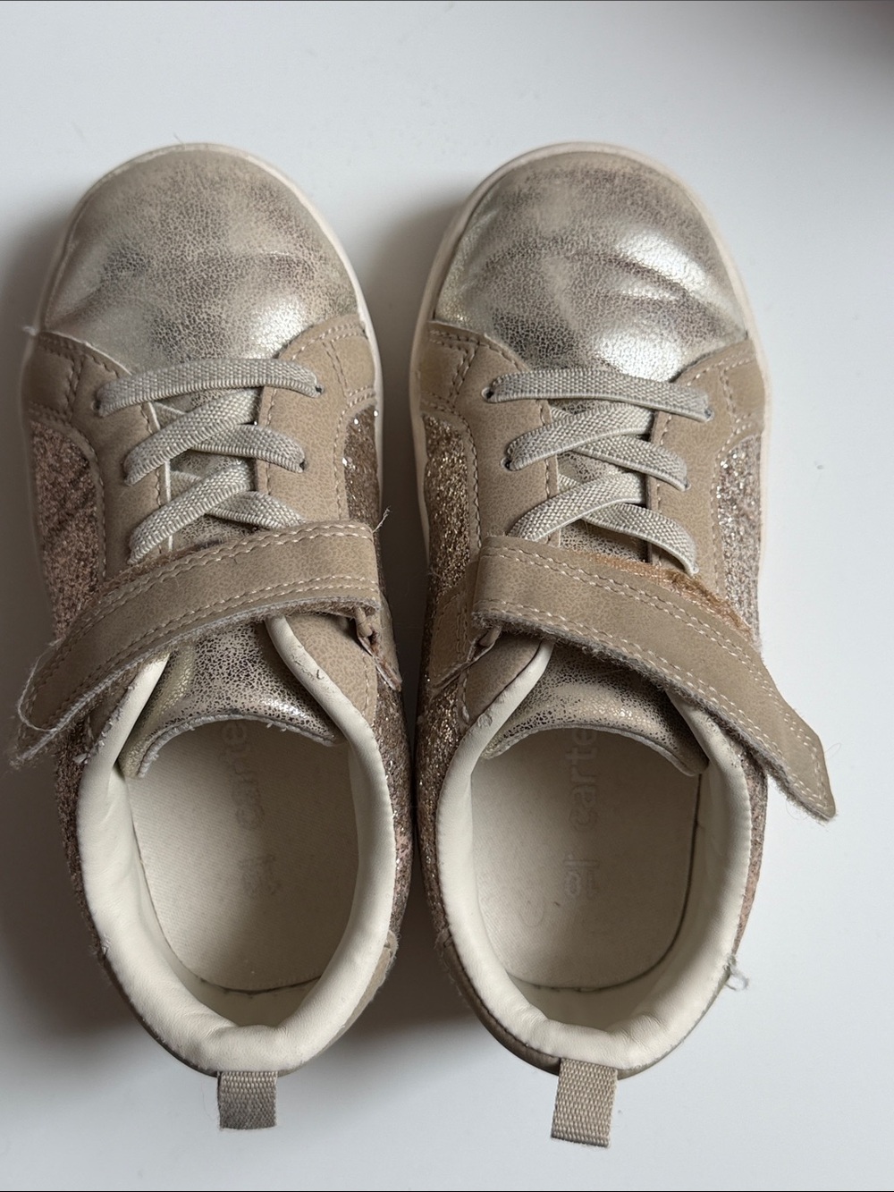 Carter's Metallic Taupe and Glitter Kids Sneakers